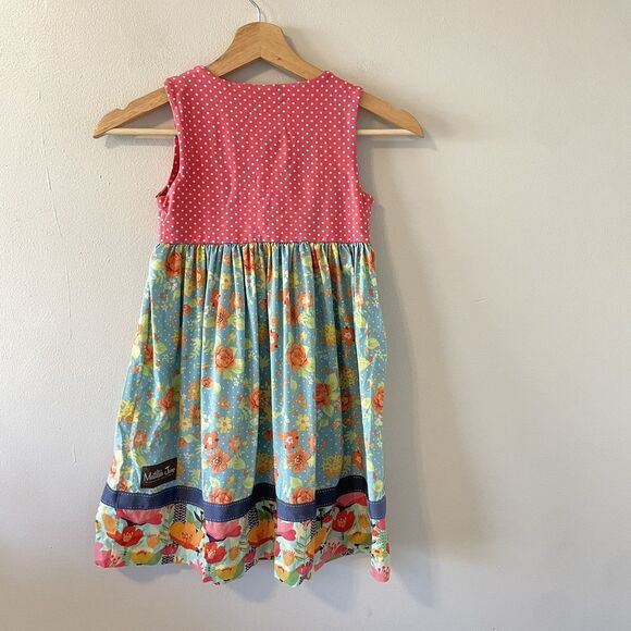 Matilda Jane Sz 8 Camp MJC Green Garden Dress Cotton Stretch - Picture 3 of 9